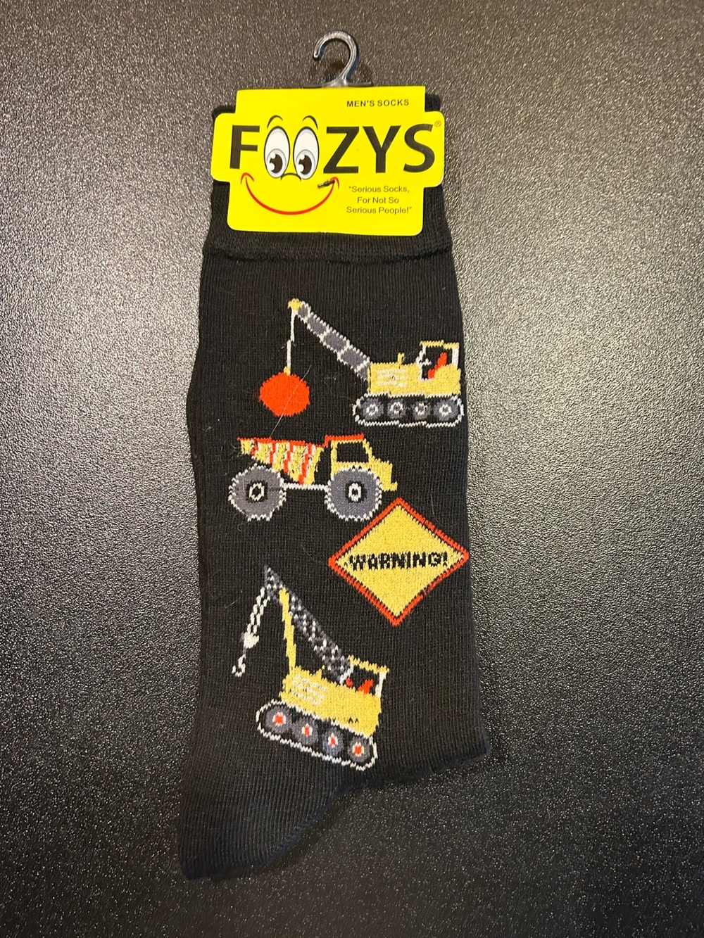 Unisex Construction Black Crew Socks NWT
